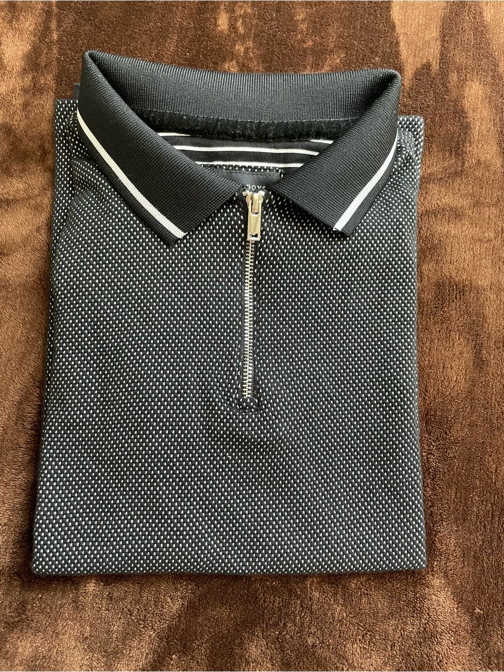 Cactus Boys Black & White Zip Polo
